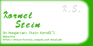 kornel stein business card